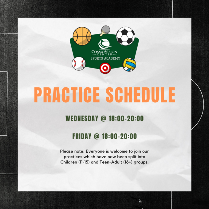 CVC Sports Academy – Practice Schedule
